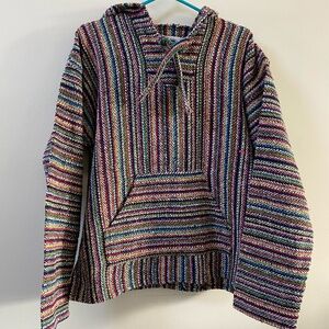 Vintage Earth Ragz Baja Multicoloured Hoodie Pullover Size M